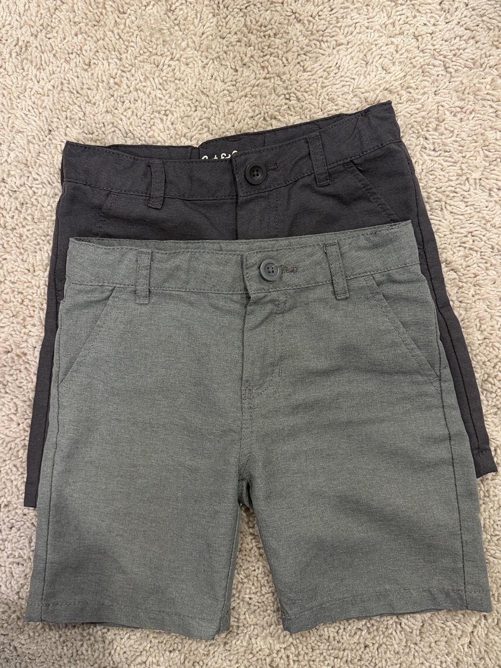 2 pairs: Boys' Quick Dry Chino Shorts - Cat & Jack Gray + Dark Gray 5T